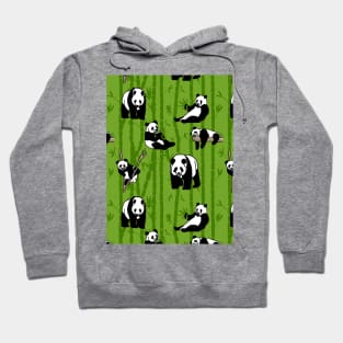 Giant Panda pattern on green Hoodie